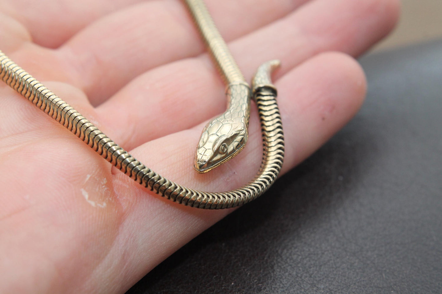 Vintage 9ct Rolled Gold Snake Necklace