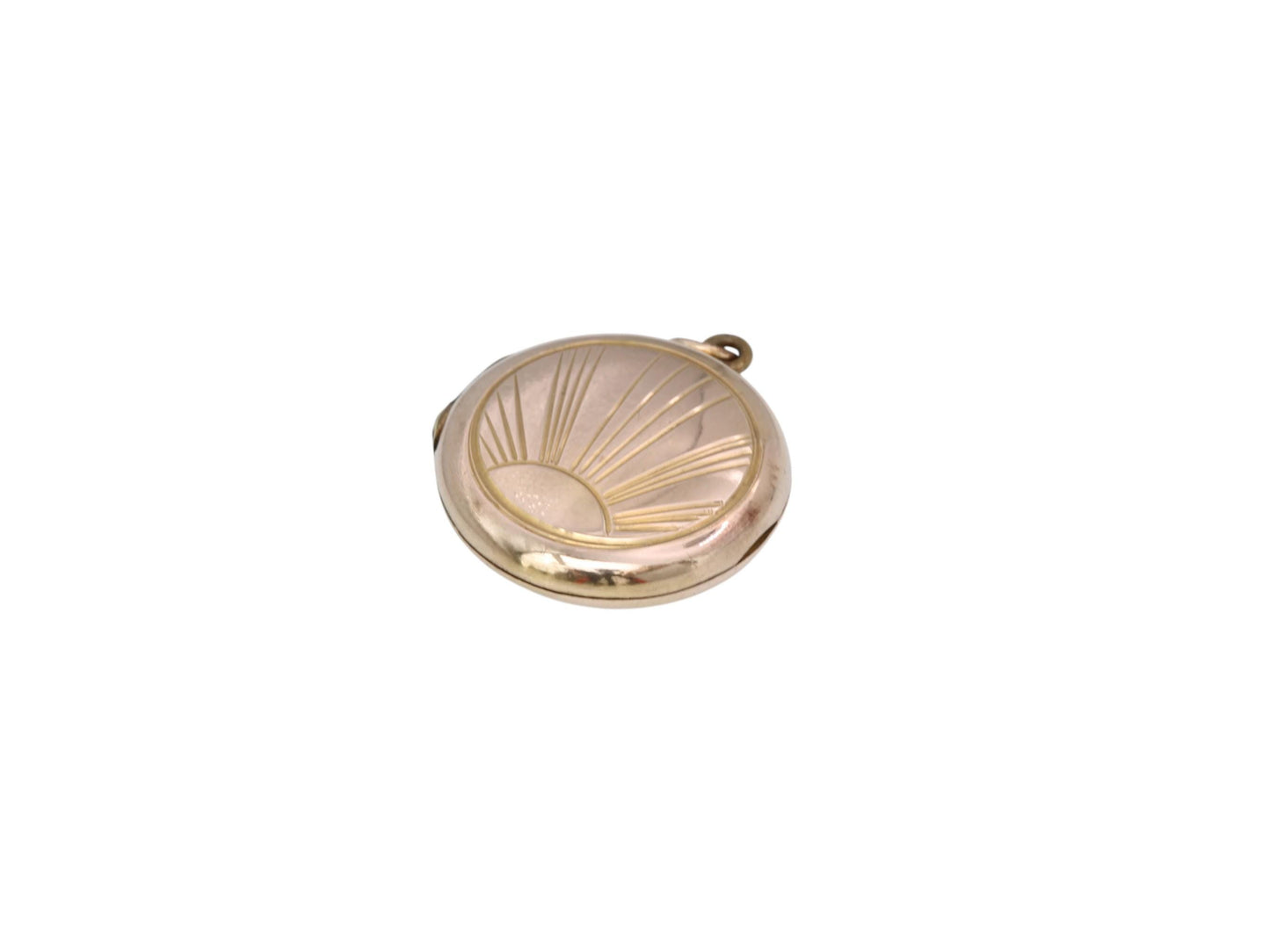 Vintage 9ct Gold Sunburst Locket, Art Deco Style c.1950