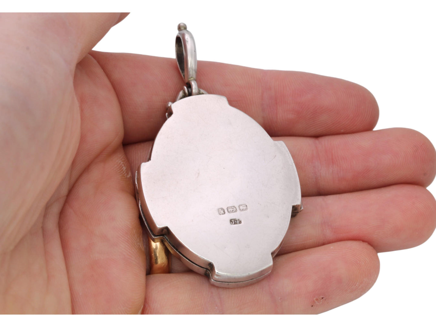 Antique-Sterling-Silver-Large-Decorative-Locket,-1884