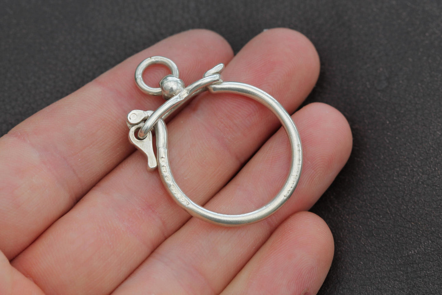 Antique Sterling Silver Large Clasp Fastener, 1908