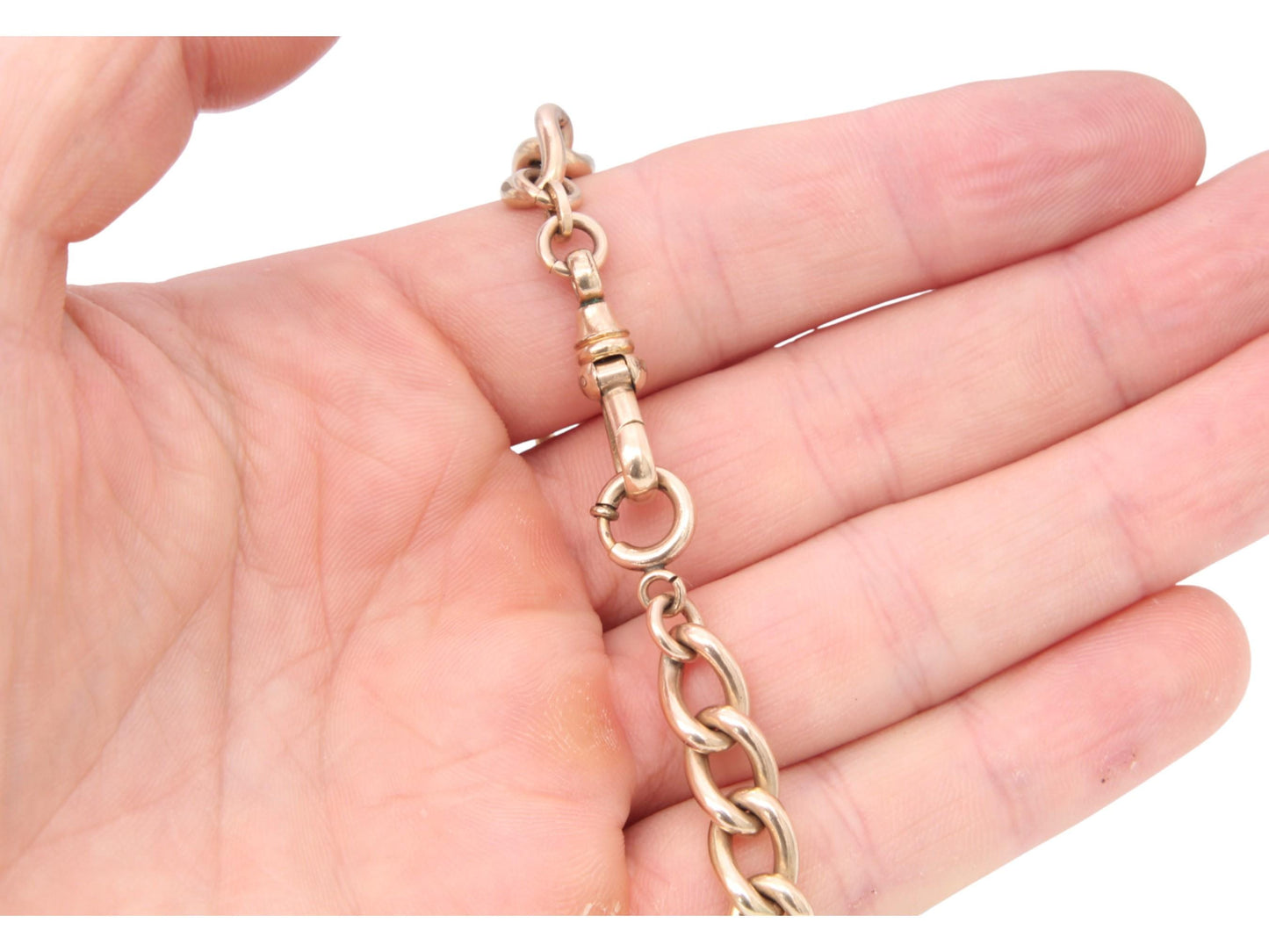 Antique 9ct Gold Filled Double Albert Curb Link Chain Necklace, 15.75"