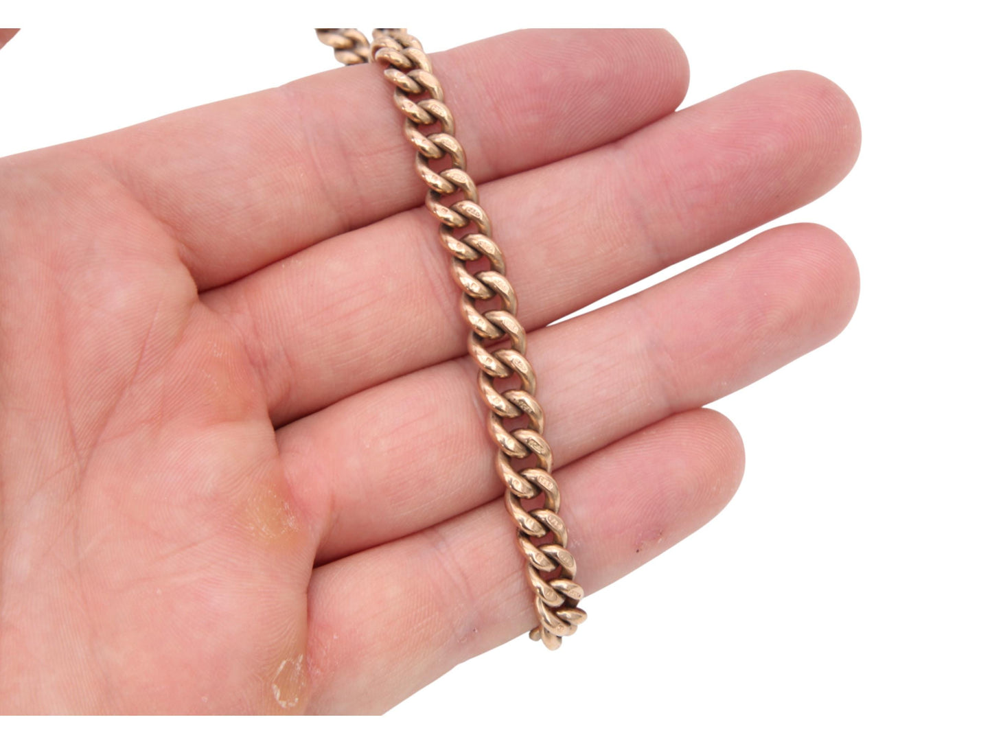 Antique 9ct Gold Double Albert Chain Necklace, Heavy Graduated Links, 45g, 16.5"