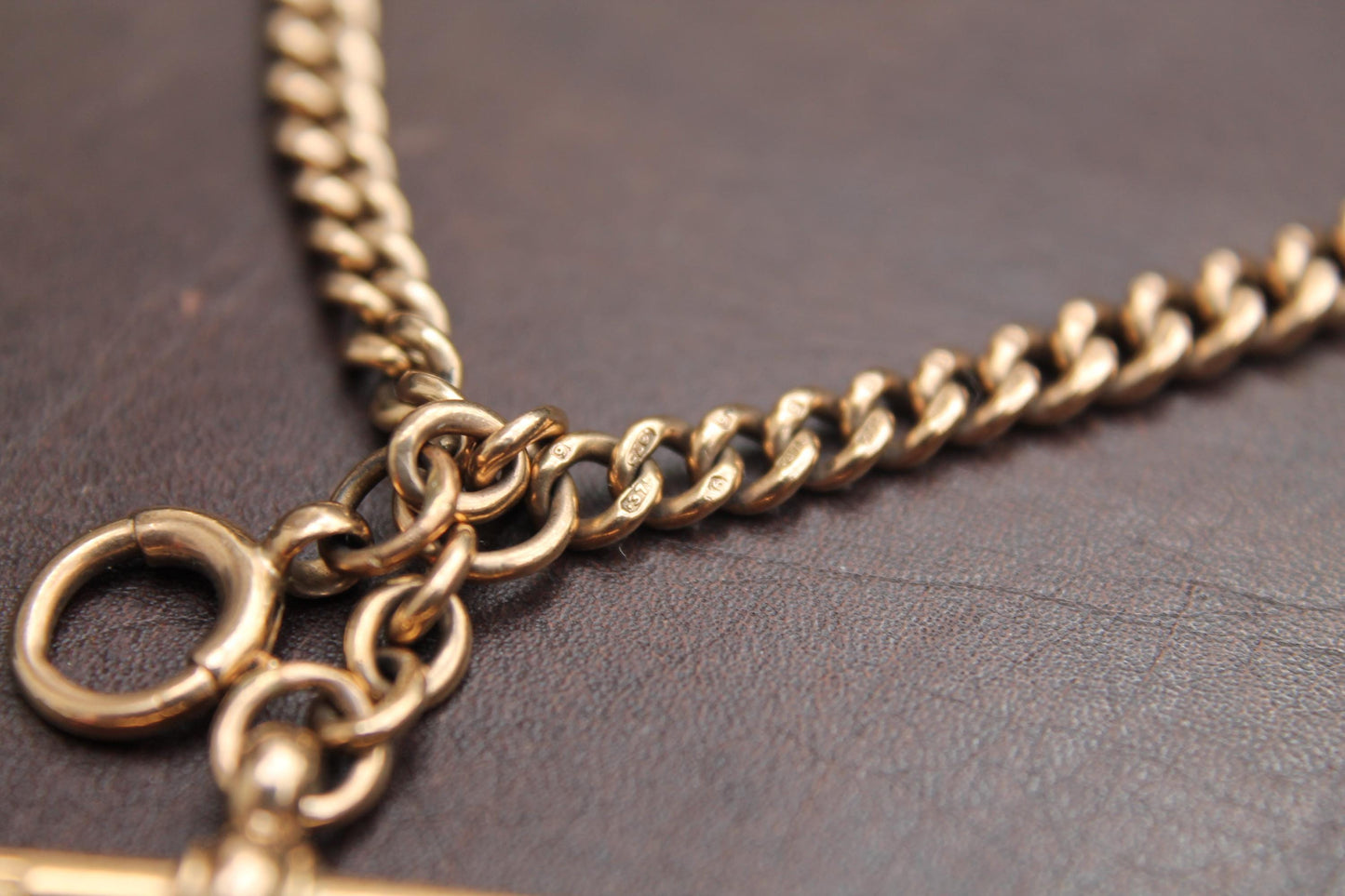 Antique 9ct Gold Double Albert Chain Necklace, Heavy Graduated Links, 45g, 16.5"