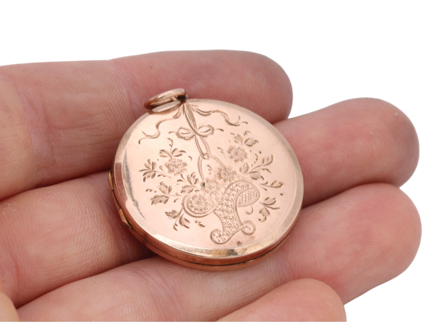 Antique 9ct Gold Bouquet Of Flowers Swallow Locket