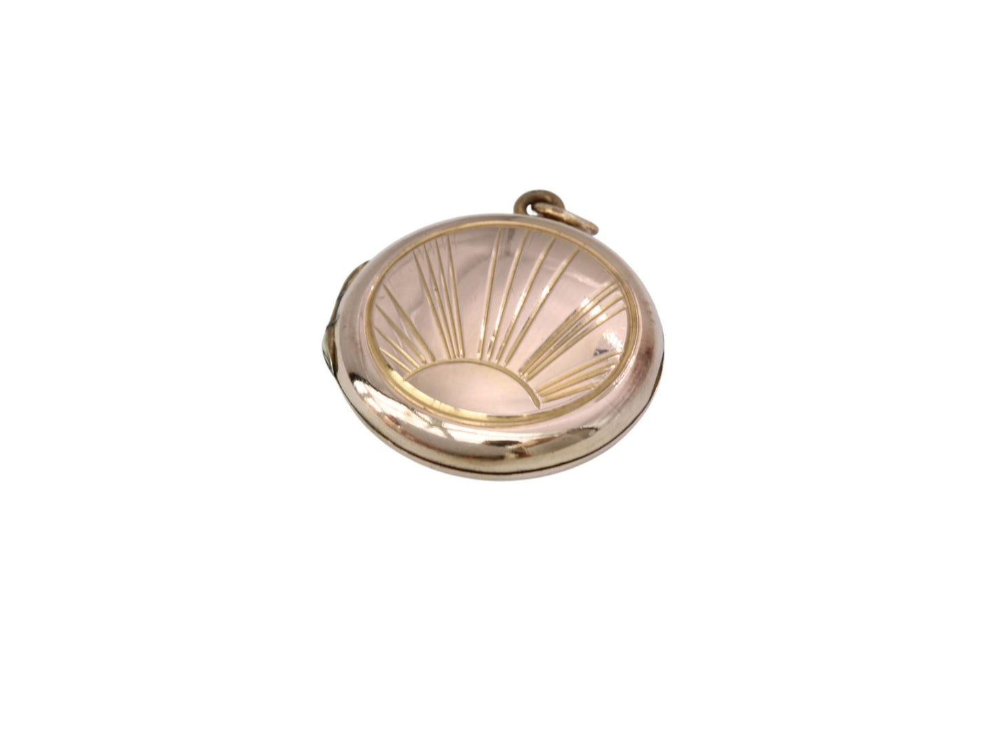 Vintage 9ct Gold Sunburst Locket, Art Deco Style c.1950