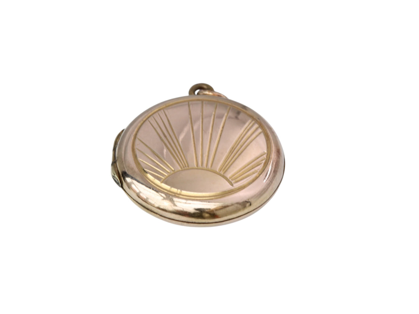 Vintage 9ct Gold Sunburst Locket, Art Deco Style c.1950