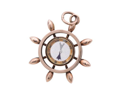 Antique 9ct Gold Compass Pendant