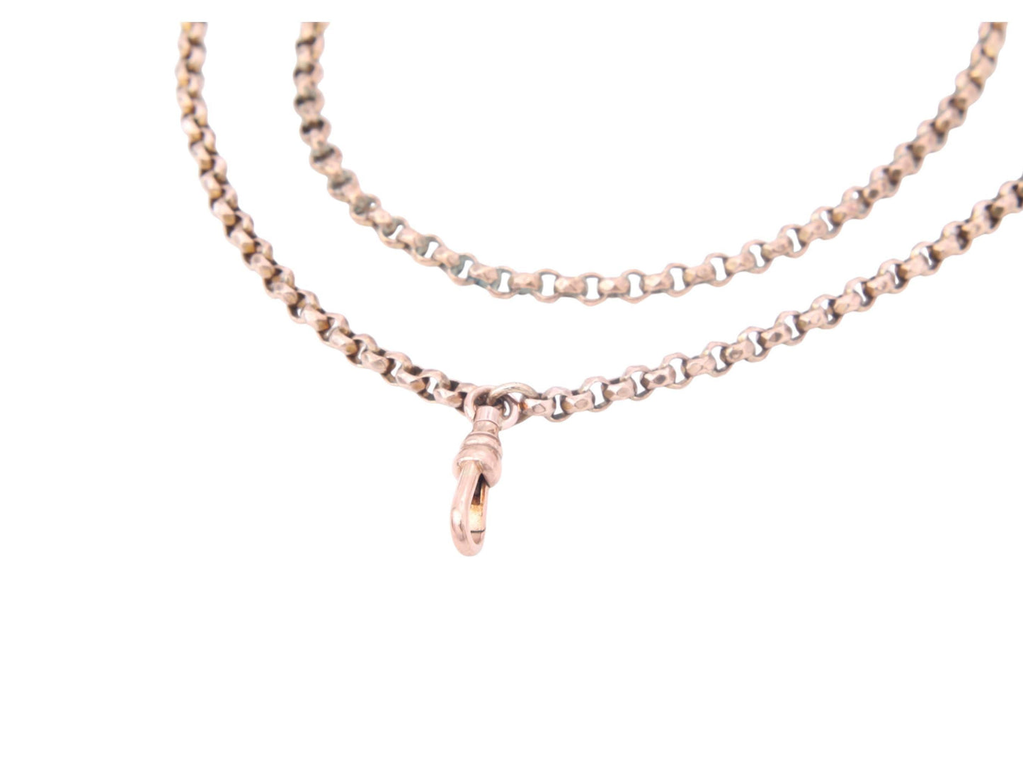 Antique 9ct Fetter Belcher Link Long Guard Necklace