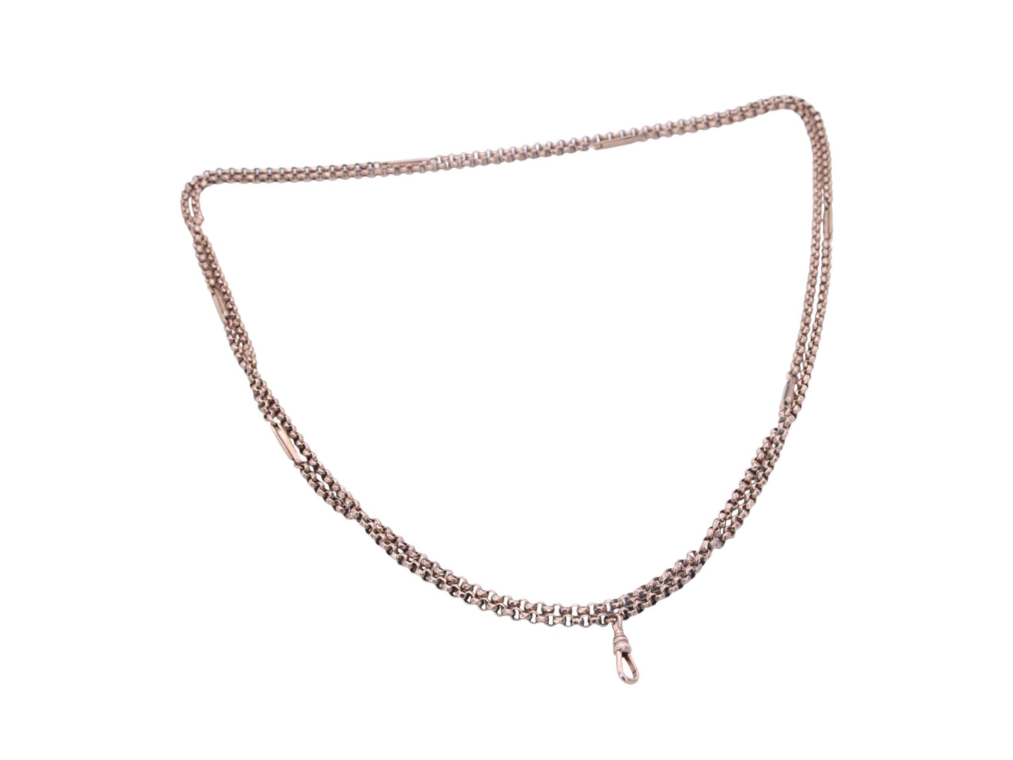 Antique 9ct Fetter Belcher Link Long Guard Necklace