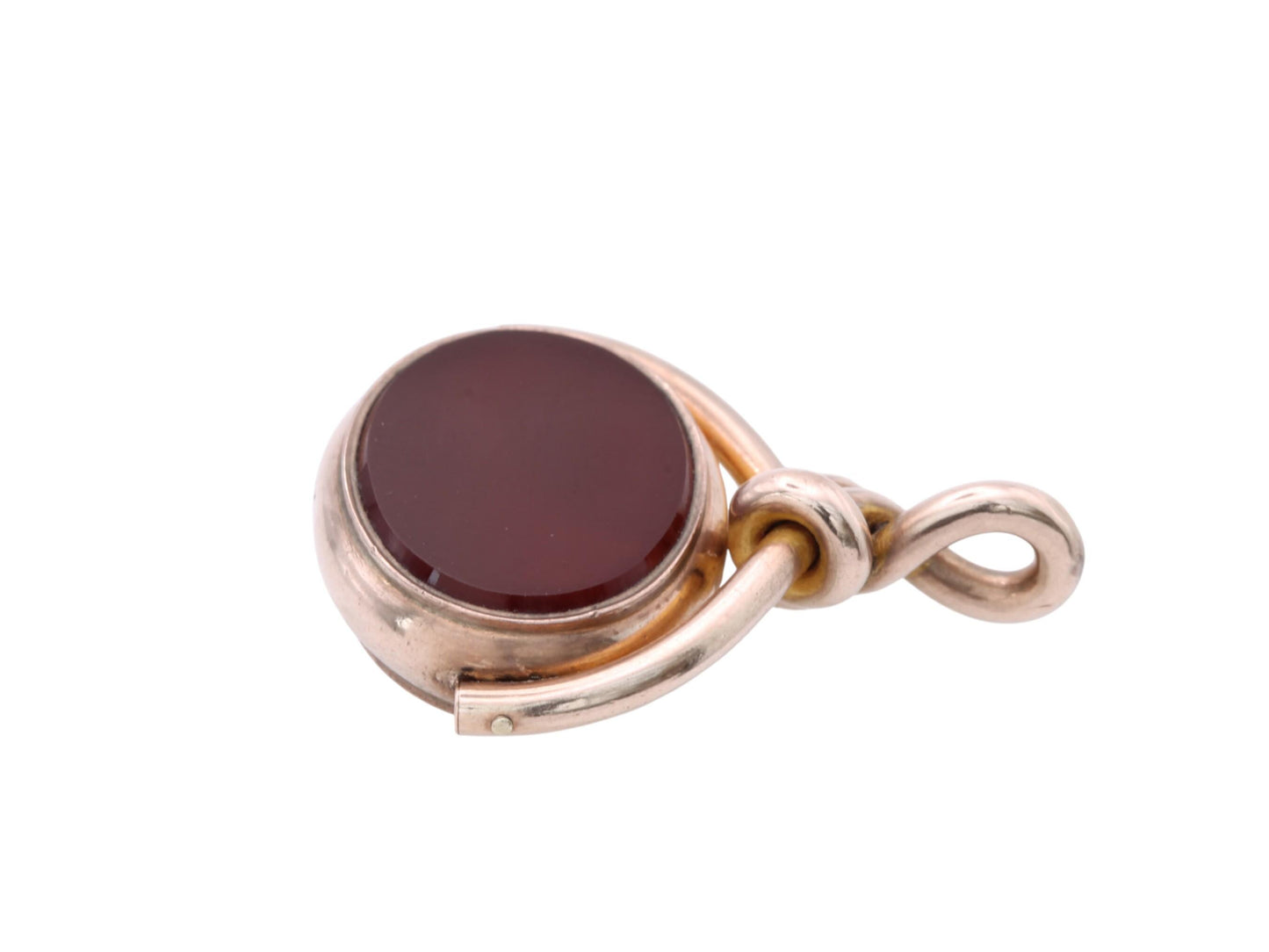 Antique-10ct-Gold-Carnelian-Bloodstone-Spinner-Pendant