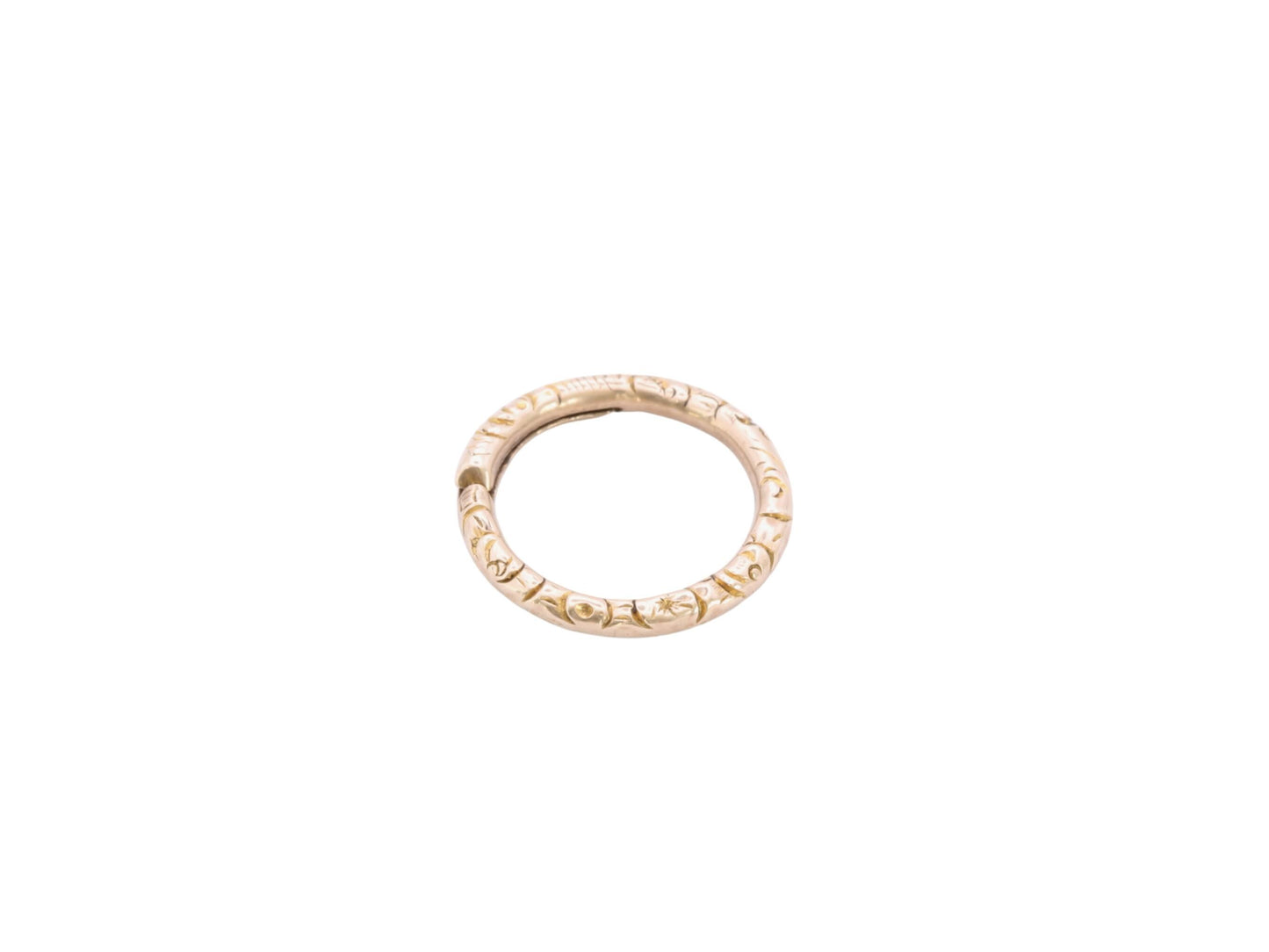 Antique-9ct-Yellow-Gold-Chased-Split-Ring,-17mm