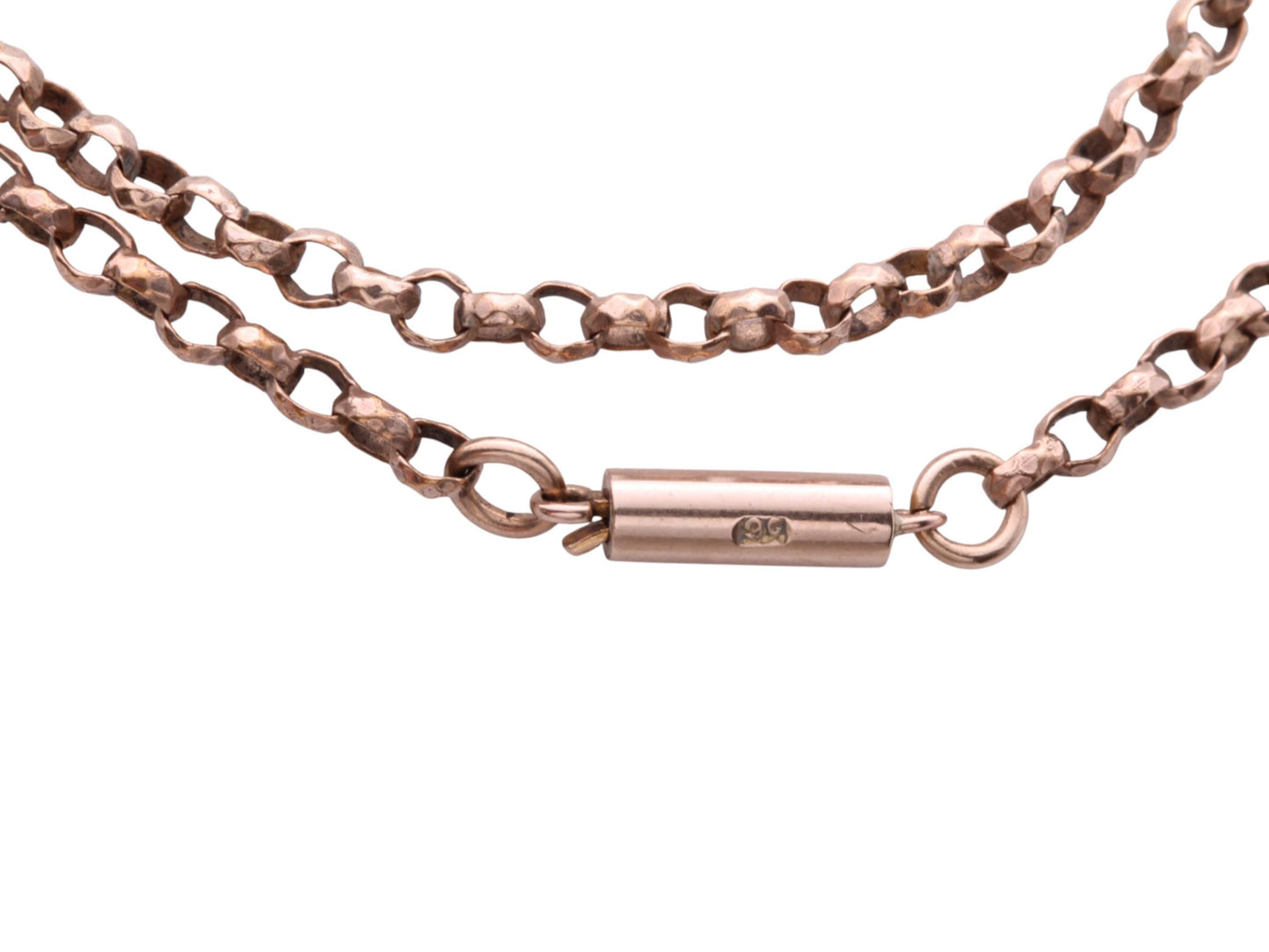 Antique-9ct-Gold-Faceted-Belcher-Link-Necklace,-18"