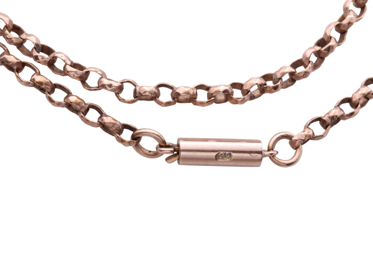 Antique-9ct-Gold-Faceted-Belcher-Link-Necklace,-18"