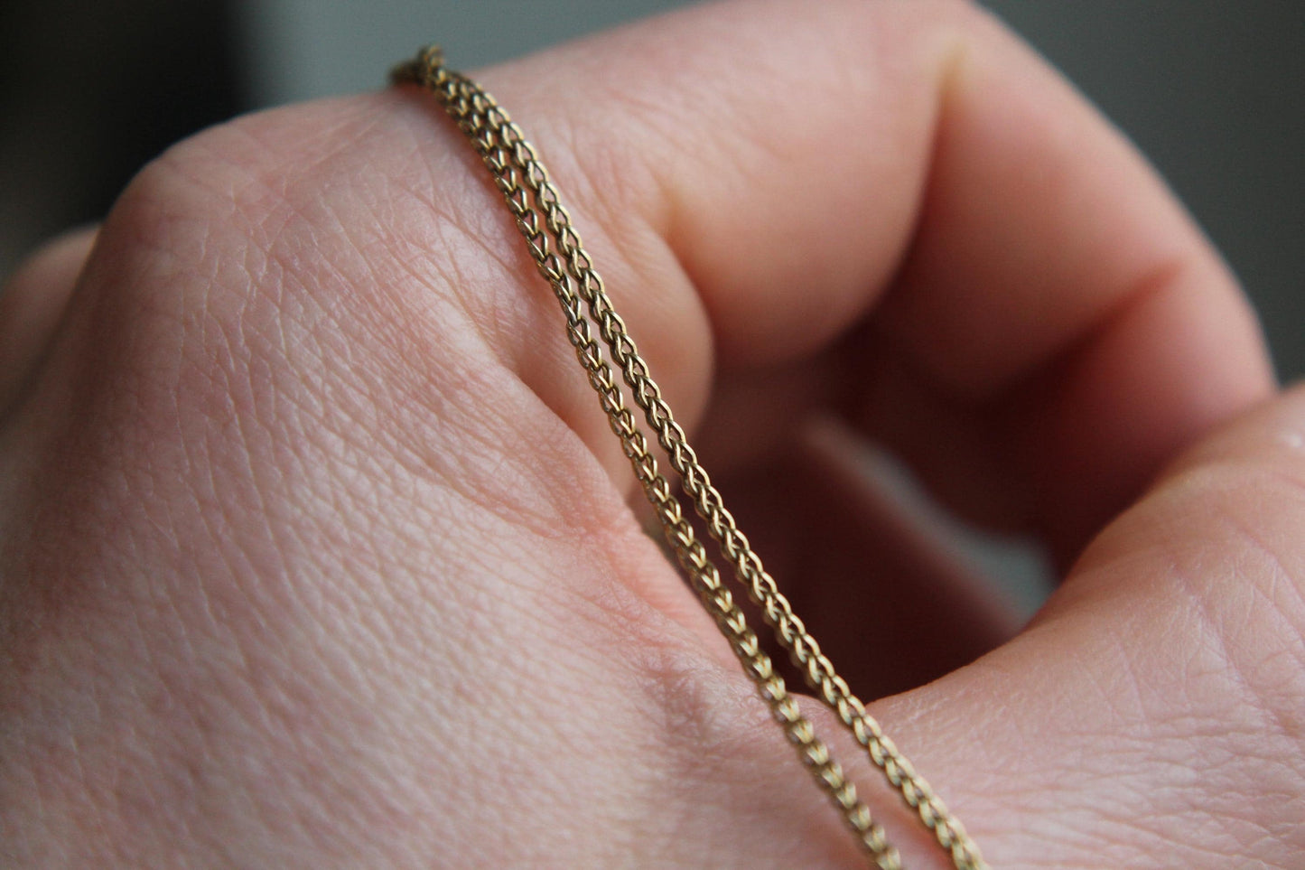 Antique-9ct-Yellow-Gold-Foxtail-Link-Necklace,-17.75"