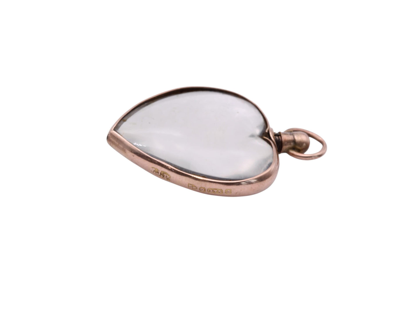 Antique-9ct-Gold-Heart-Glass-Locket-Pendant,-1903
