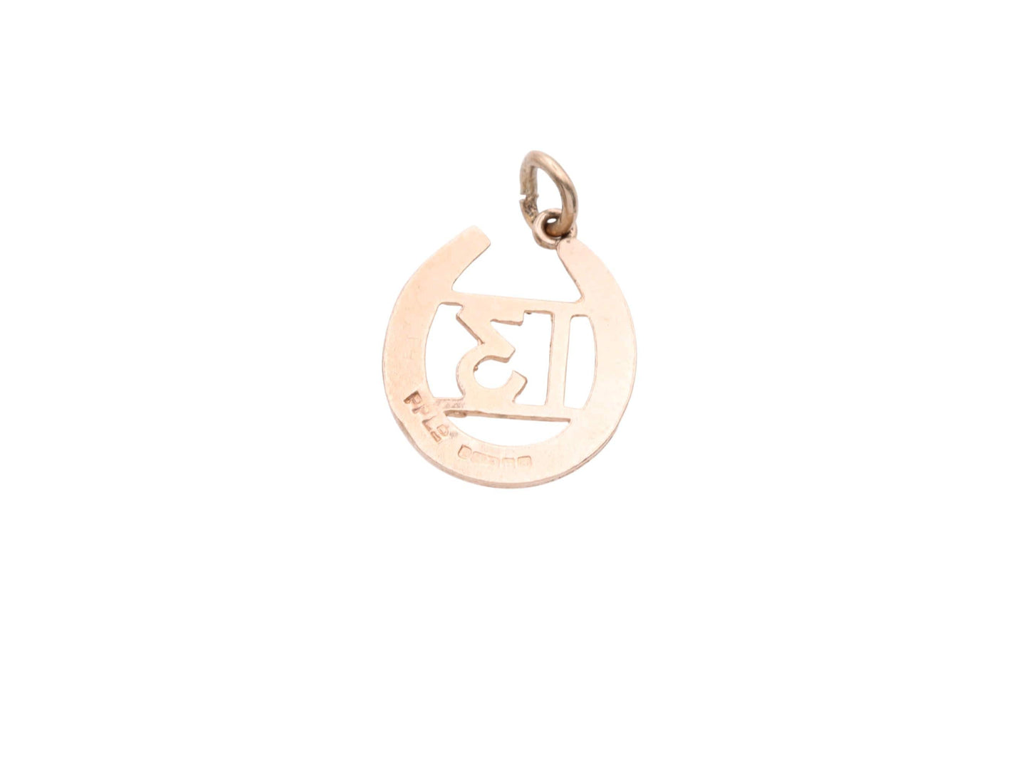 Vintage-9ct-Gold-Lucky-Number-13-Horseshoe-Charm-Pendant