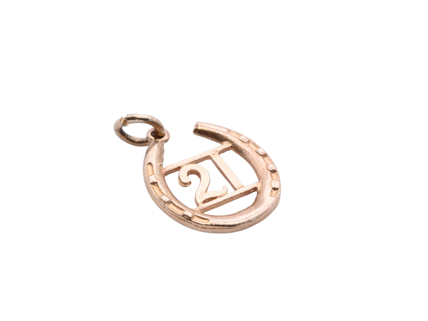Vintage-9ct-Gold-"21"-Lucky-Horseshoe-Charm