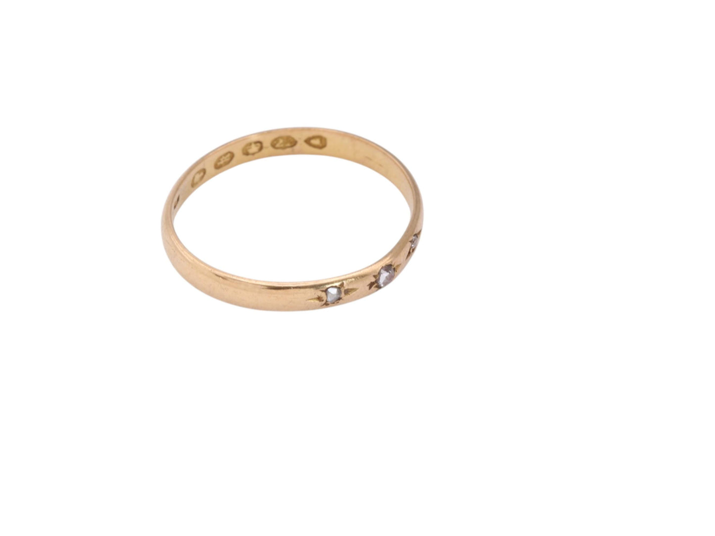 Antique-22ct-Gold-Victorian-Diamond-Wedding-Band-Ring,-1865
