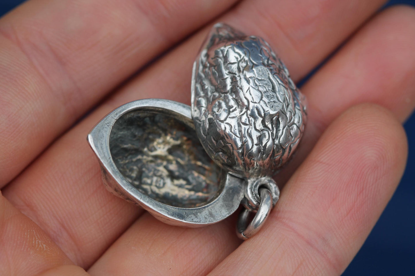 Antique-Sterling-Silver-Walnut-Pendant-Locket,-1881