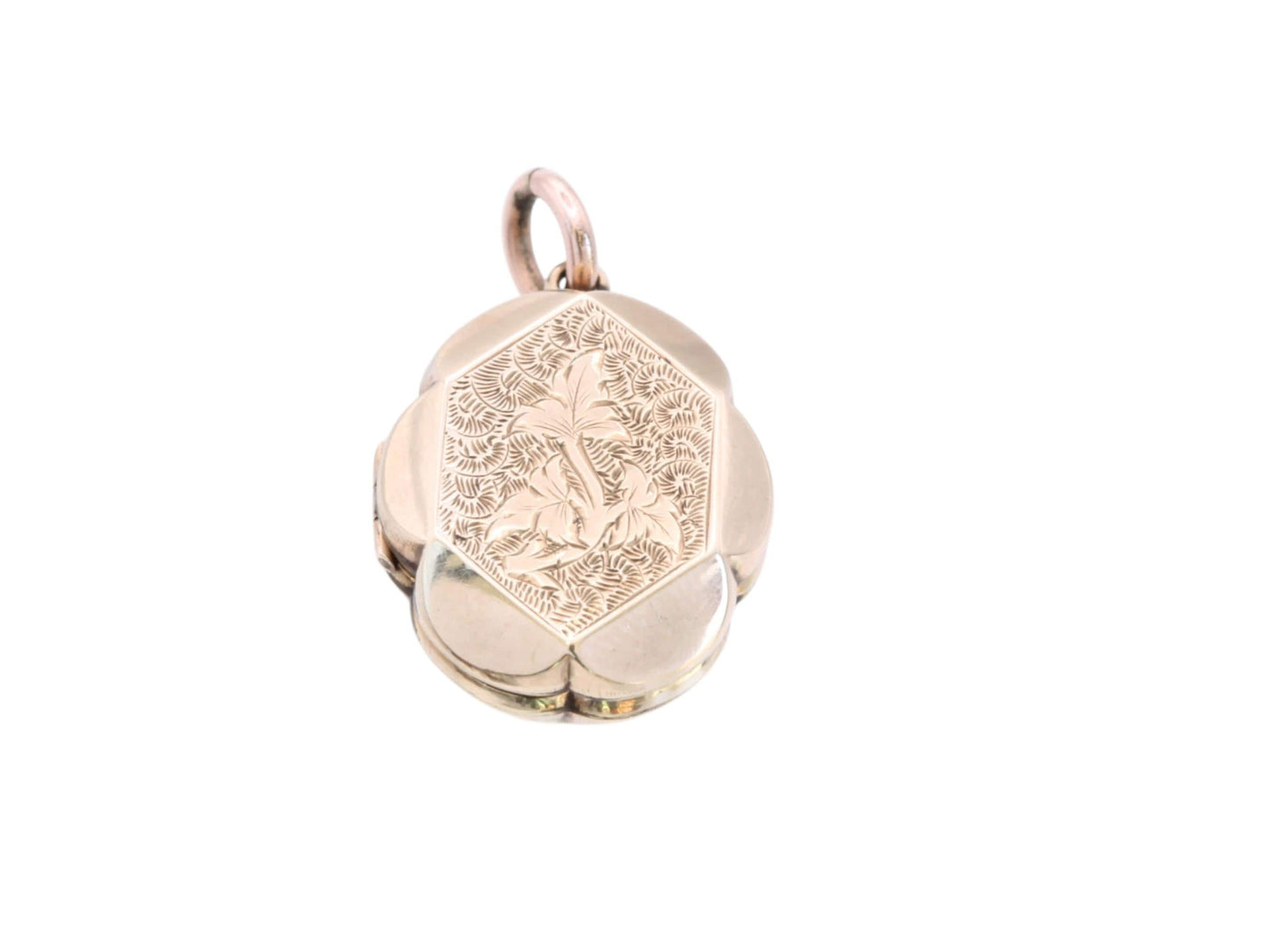 Antique-9ct-Gold-Decorative-Ivy-Chased-Locket,-c.1860