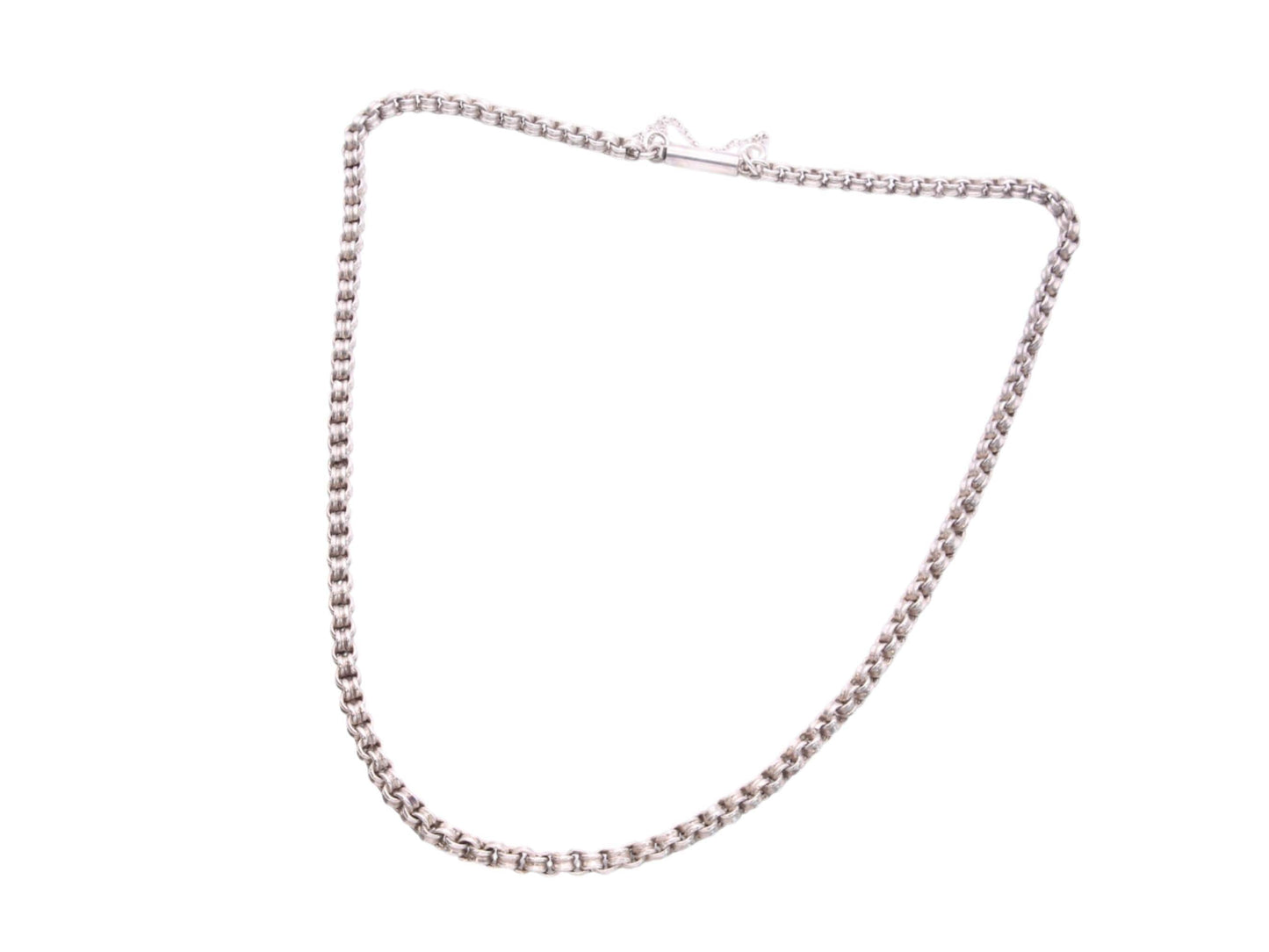 Antique-Sterling-Silver-Belcher-Link-Necklace,-19"