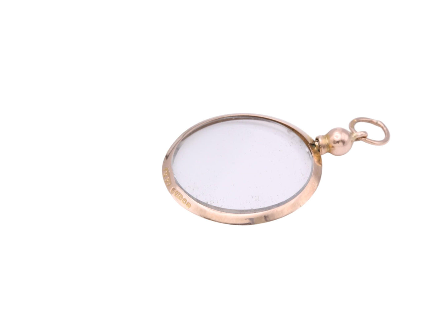 Antique-9ct-Gold-Glass-Locket-Pendant,-1914