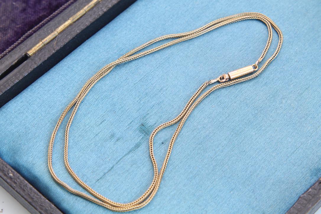 Antique-Edwardian-9ct-Gold-Foxtail-Link-Necklace