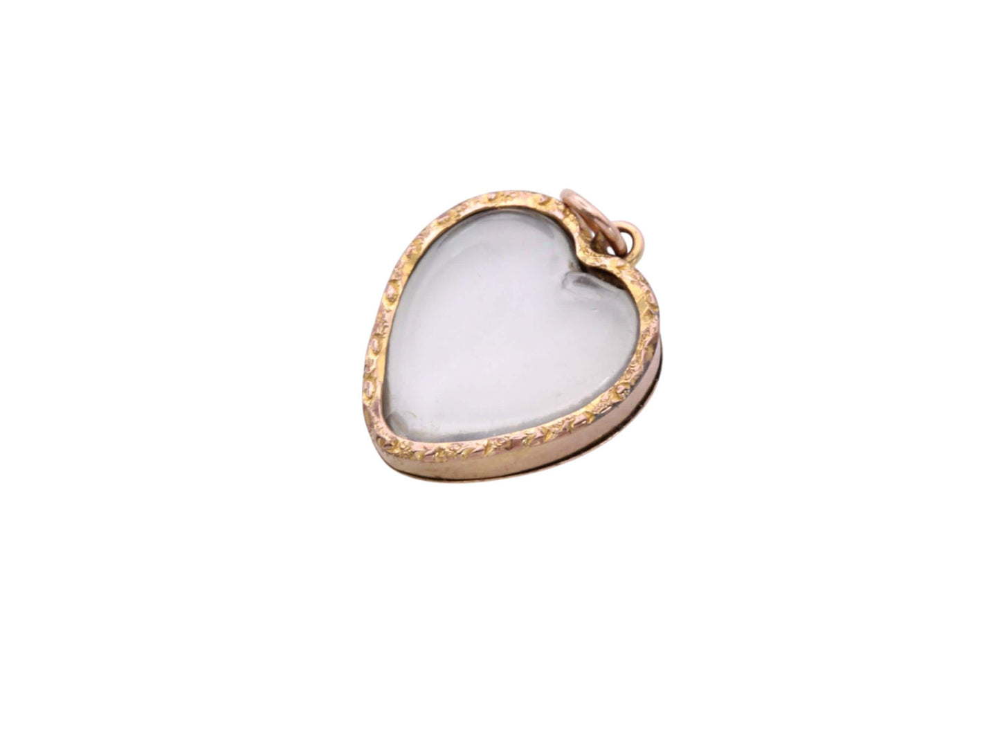 Antique-9ct-Gold-Heart-Pendant-With-Glass-Panels-|-Keepsake-Locket-|-Edwardian