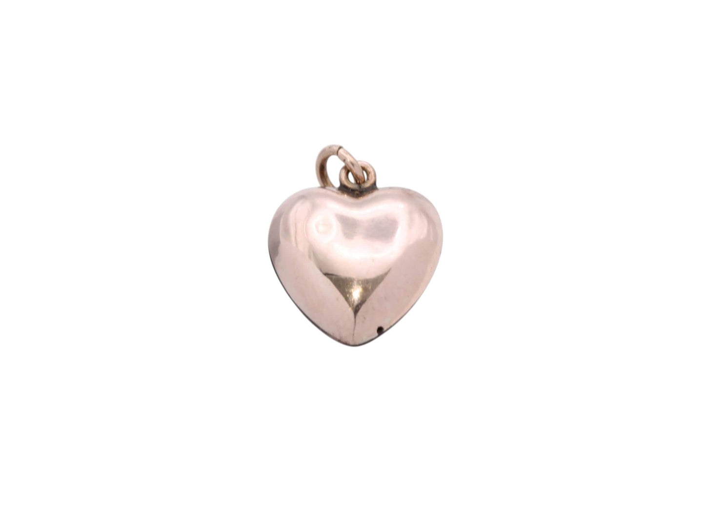 Antique-9ct-Rose-Gold-Red-Enamel-Puffy-Heart-Pendant-|-Seed-Pearl-|-Victorian