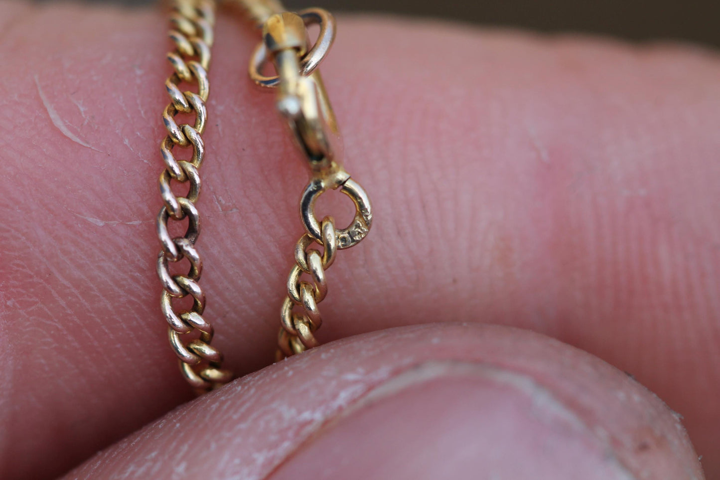 Antique-9ct-Yellow-Gold-Curb-Link-Necklace,-20.25"