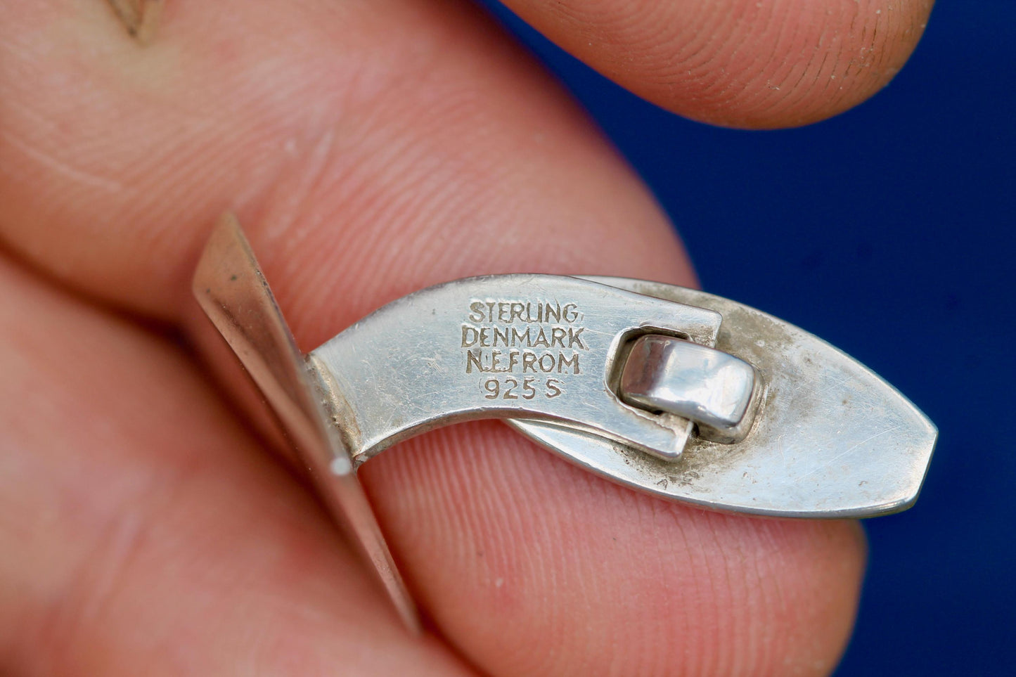 Vintage-Sterling-Silver-Triangular-Cufflinks-|-Danish