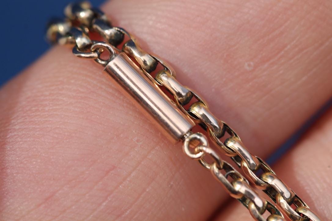 Antique-9ct-Gold-Cable-Link-Necklace-|-Edwardian