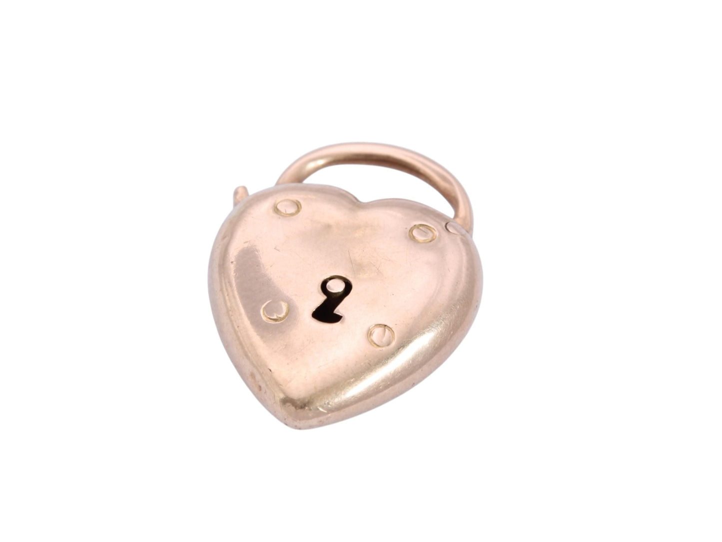 Antique-Victorian-15ct-Gold-Heart-Padlock-Clasp-|-c.1890