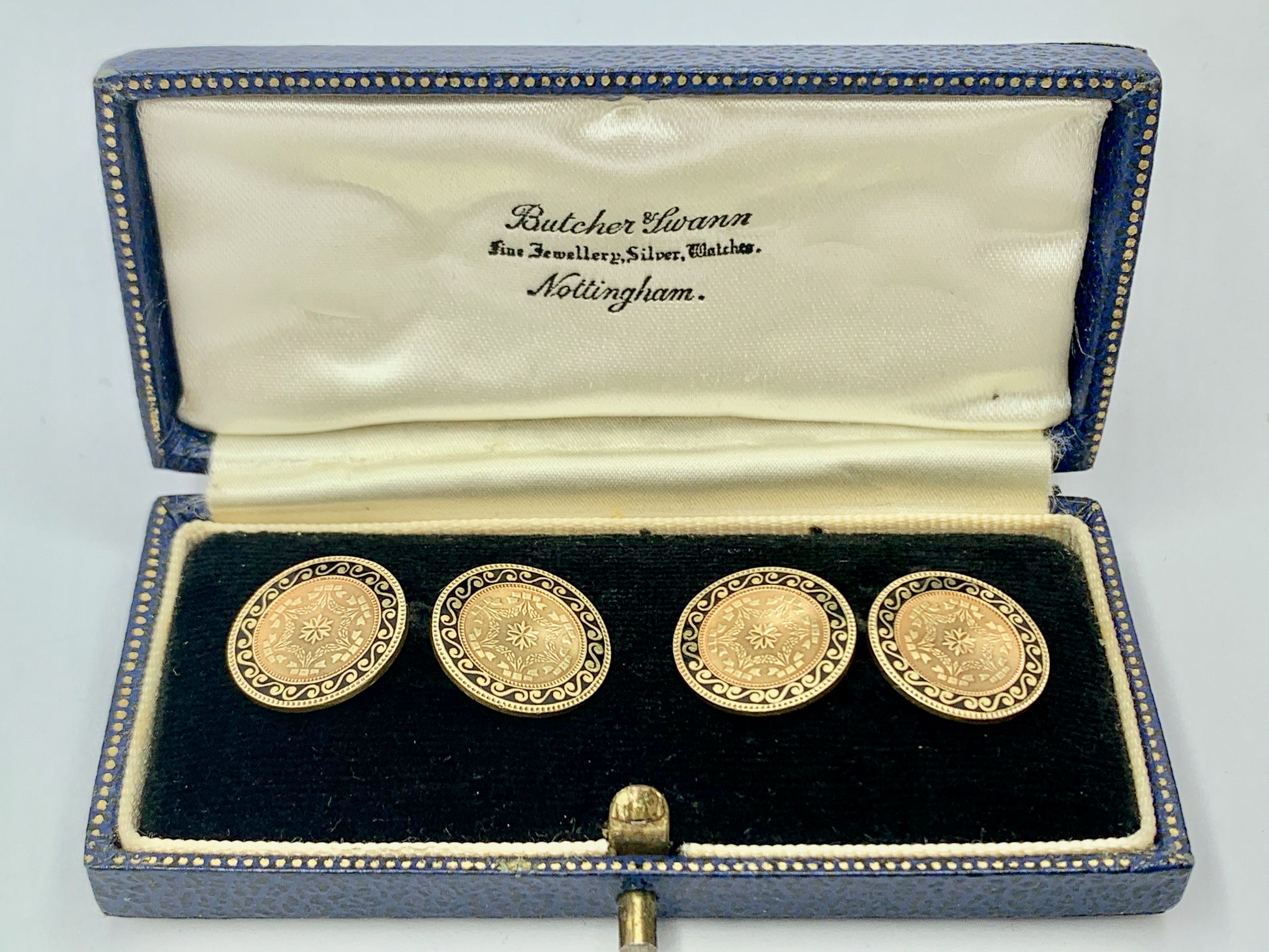 14ct-antique-gold-enamel-cufflinks