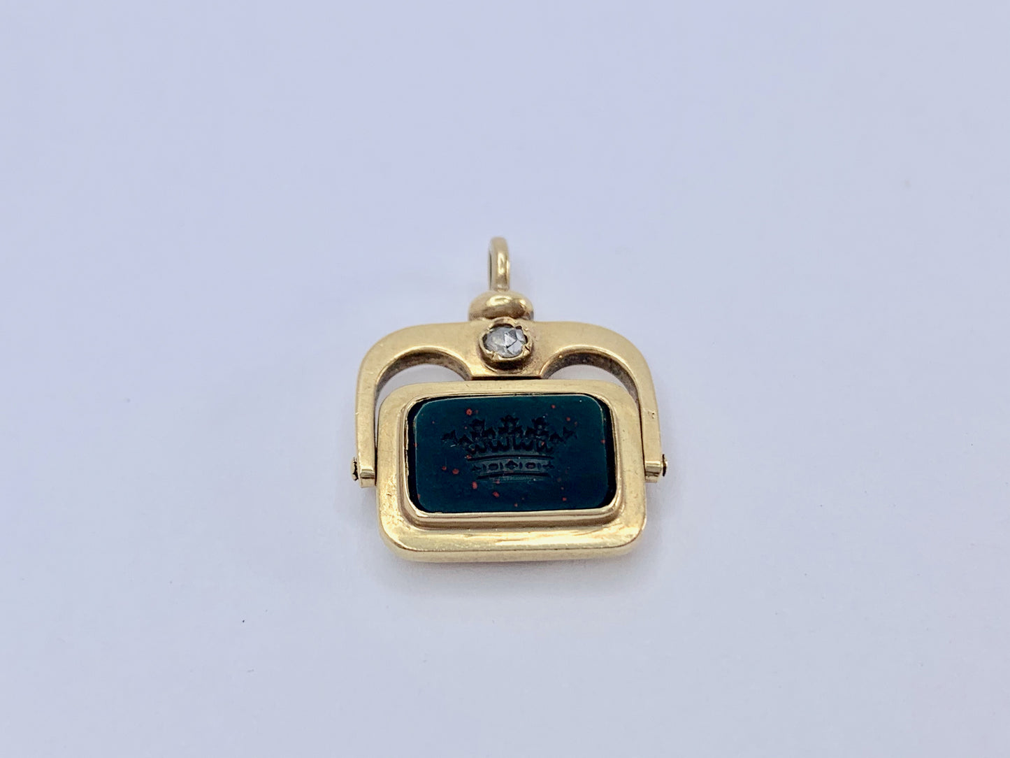 antique-bloodstone-diamond-intaglio-fob