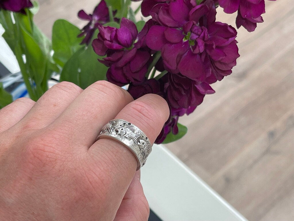 Vintage-Solid-Silver-Fish-Ring