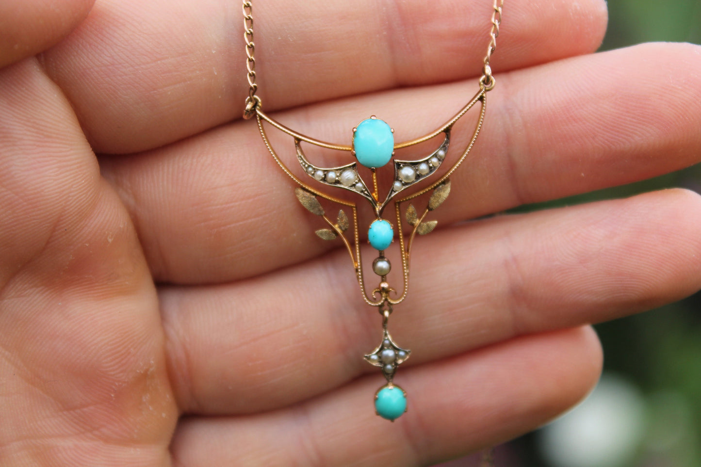 antique-edwardian-9ct-gold-turquoise-and-pearl-necklace