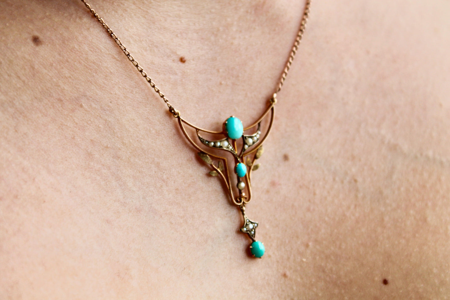 antique-edwardian-9ct-gold-turquoise-and-pearl-necklace