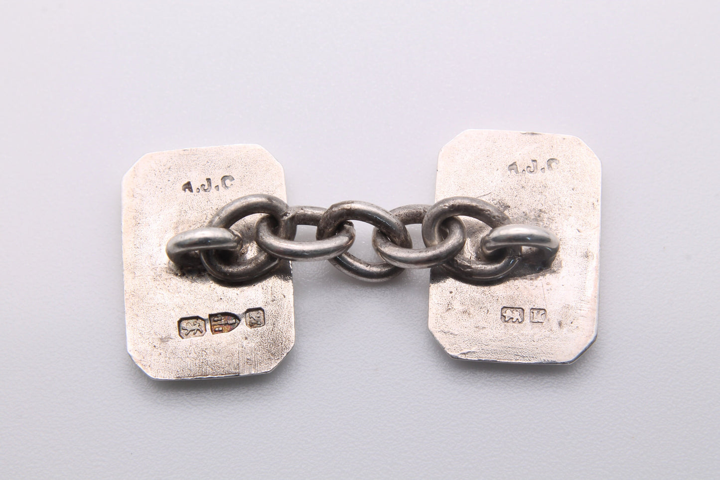 Antique Victorian Silver Engraved Cufflinks - 1893