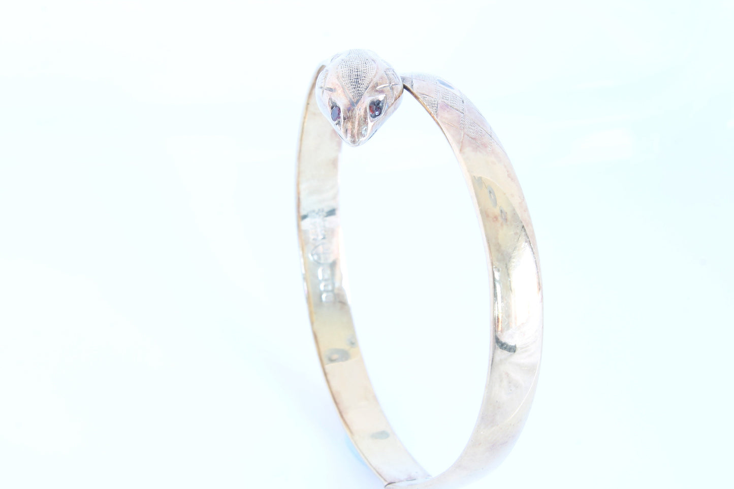 vintage-silver-and-22ct-gold-vermeil-snake-bangle