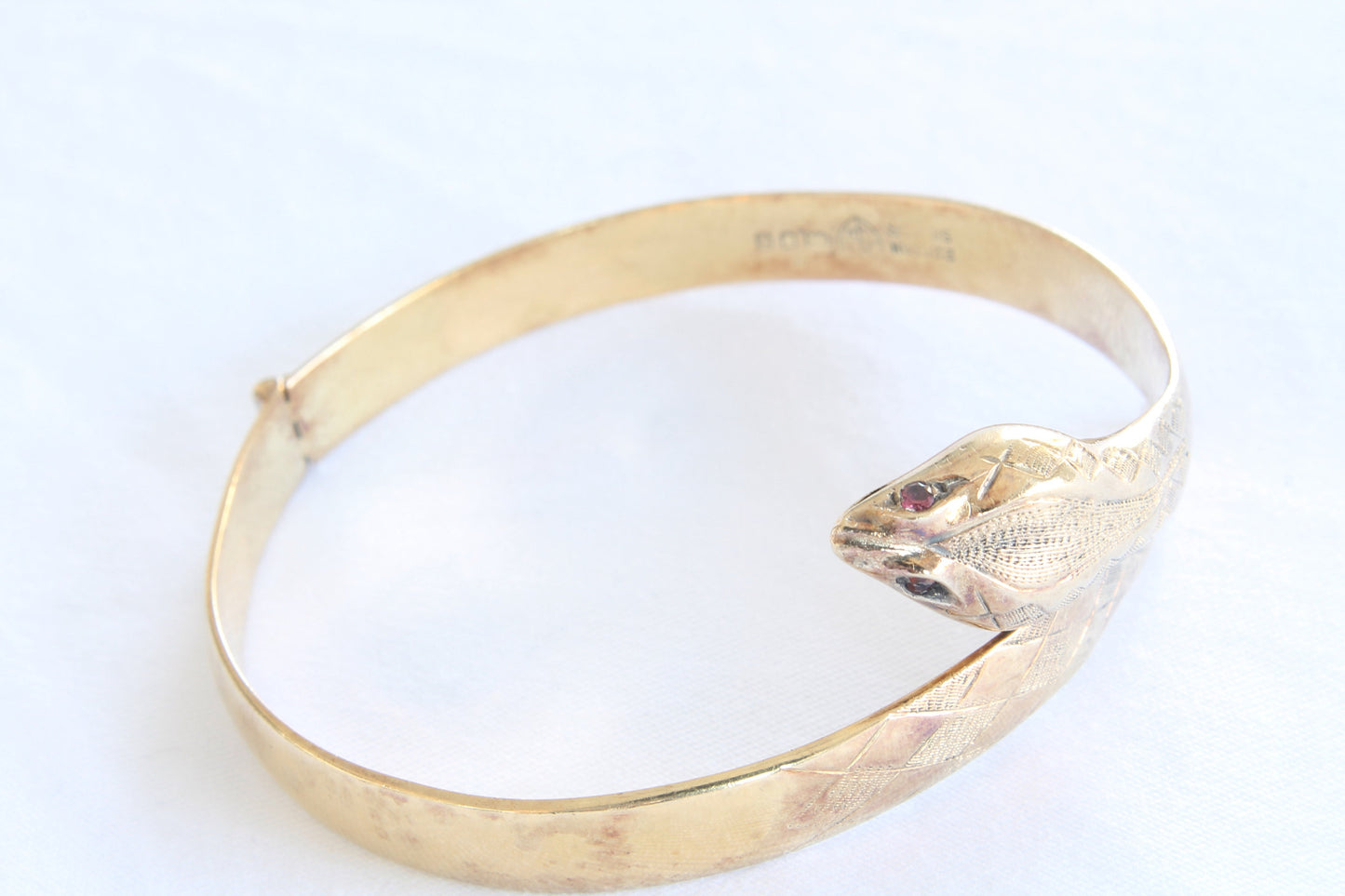 vintage-silver-and-22ct-gold-vermeil-snake-bangle