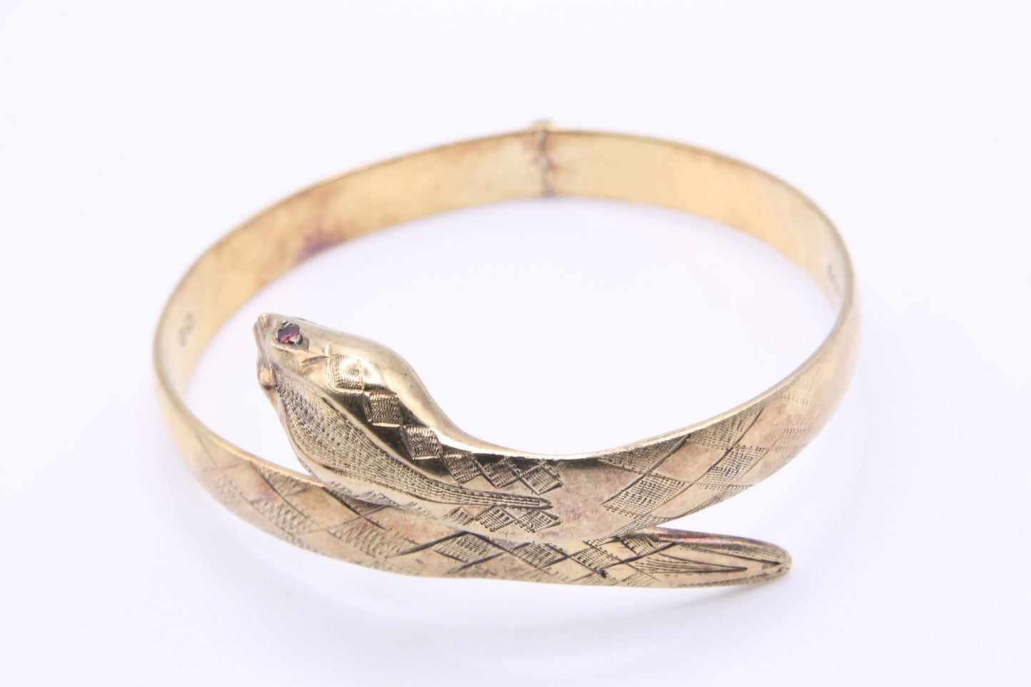 vintage-silver-and-22ct-gold-vermeil-snake-bangle