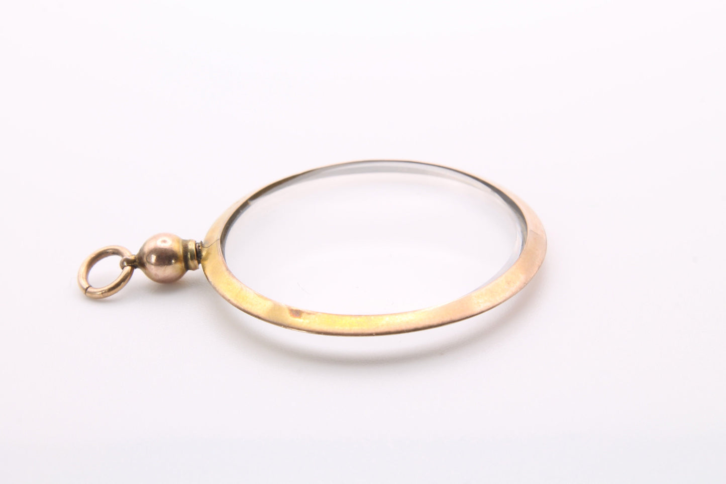 Antique Edwardian 9ct Gold Glass Pendant - 1904