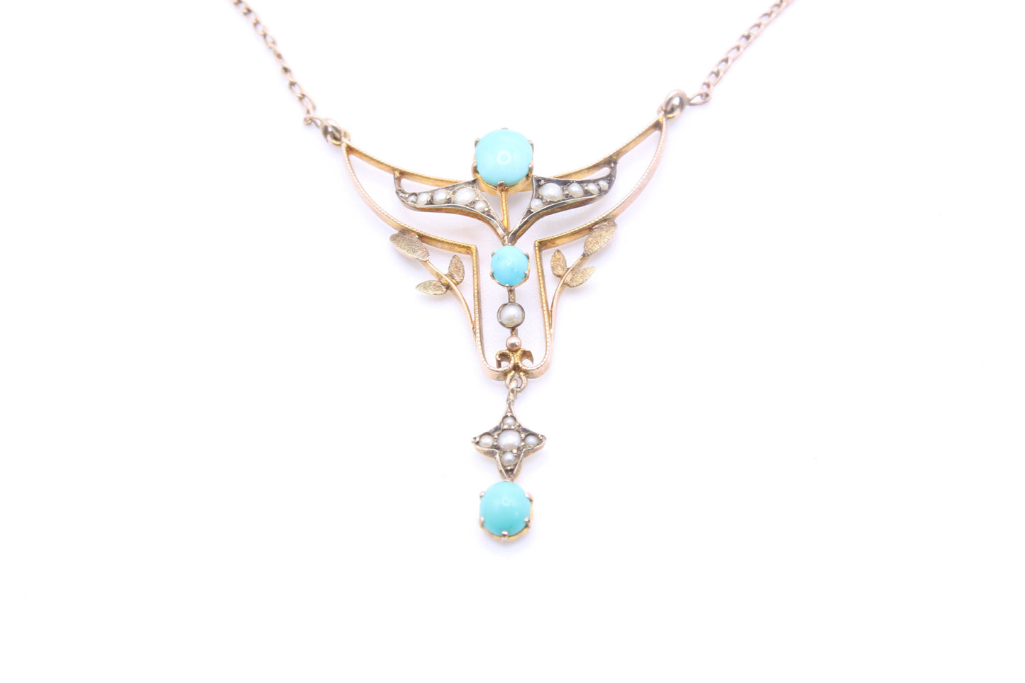 antique-edwardian-9ct-gold-turquoise-and-pearl-necklace
