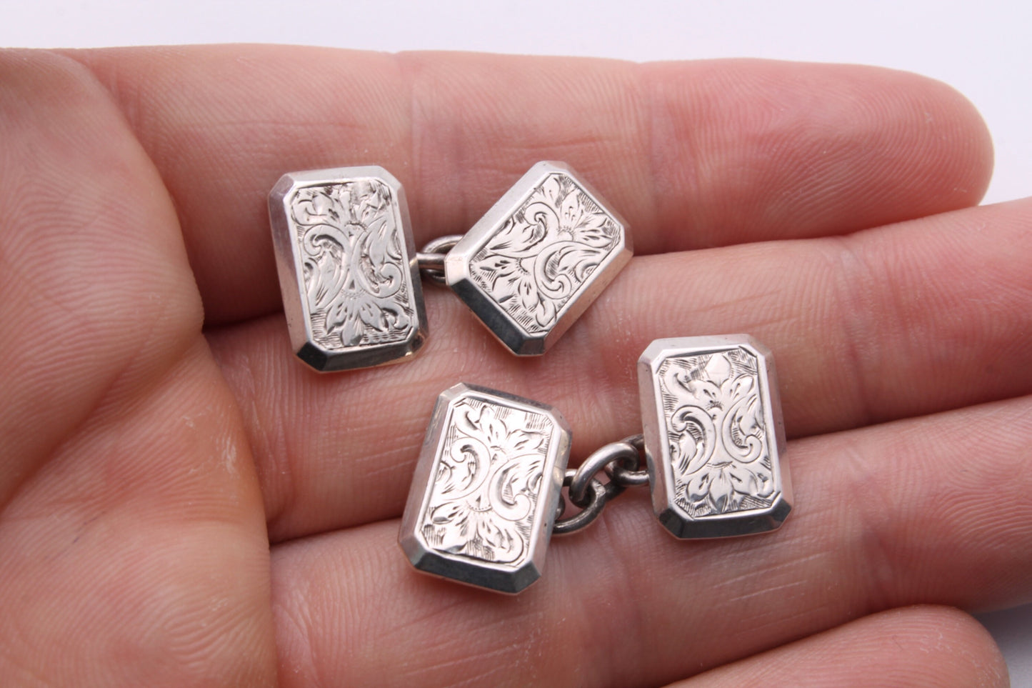 Antique-Victorian-Silver-Engraved-Cufflinks---1893