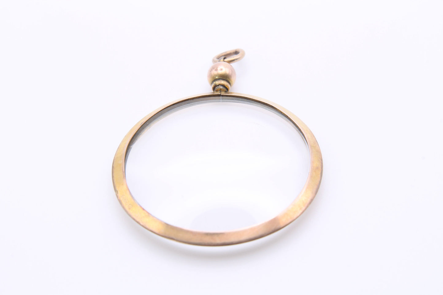 Antique Edwardian 9ct Gold Glass Pendant - 1904
