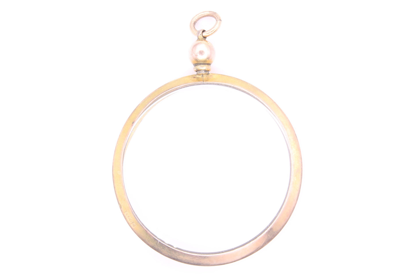 Antique Edwardian 9ct Gold Glass Pendant - 1904