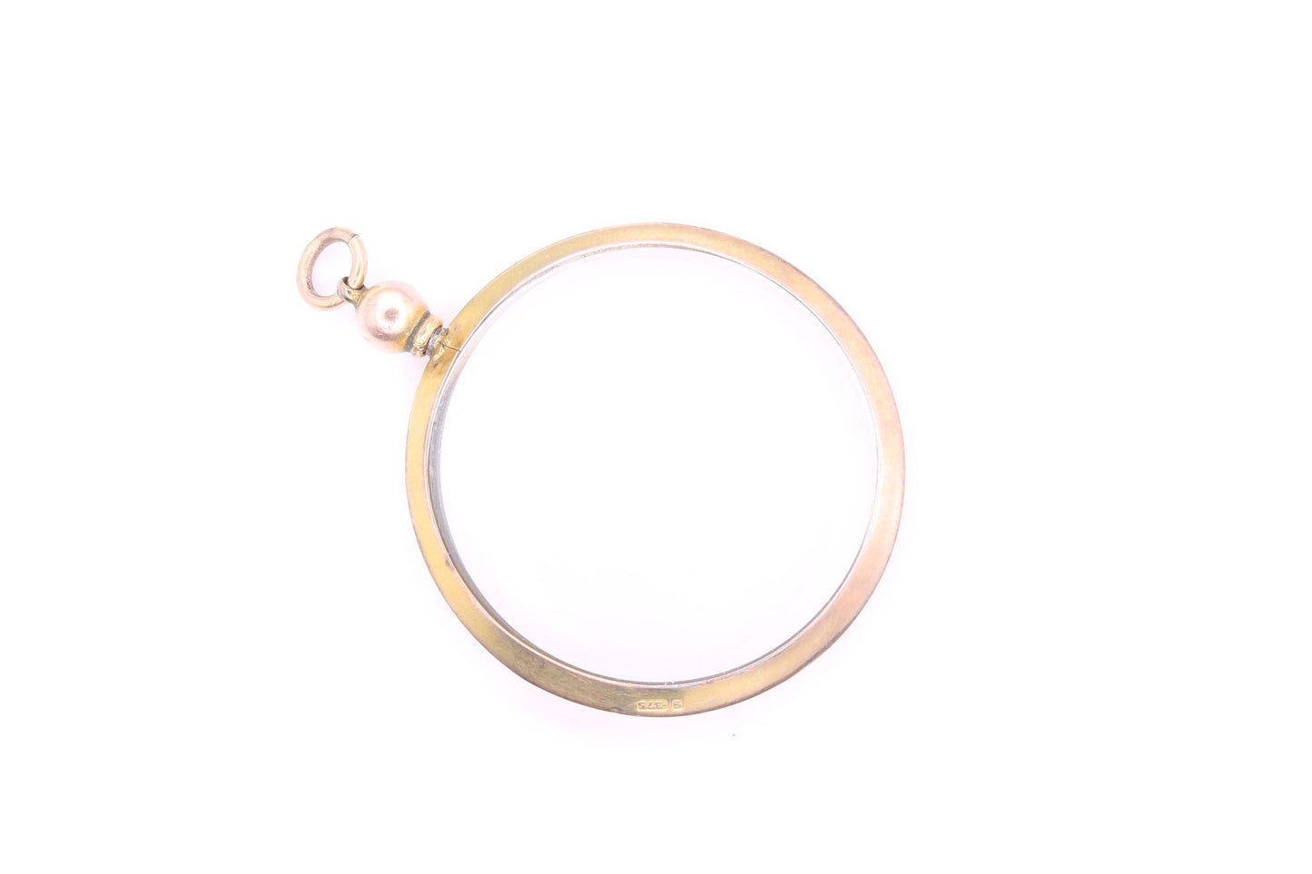 Antique Edwardian 9ct Gold Glass Pendant - 1904