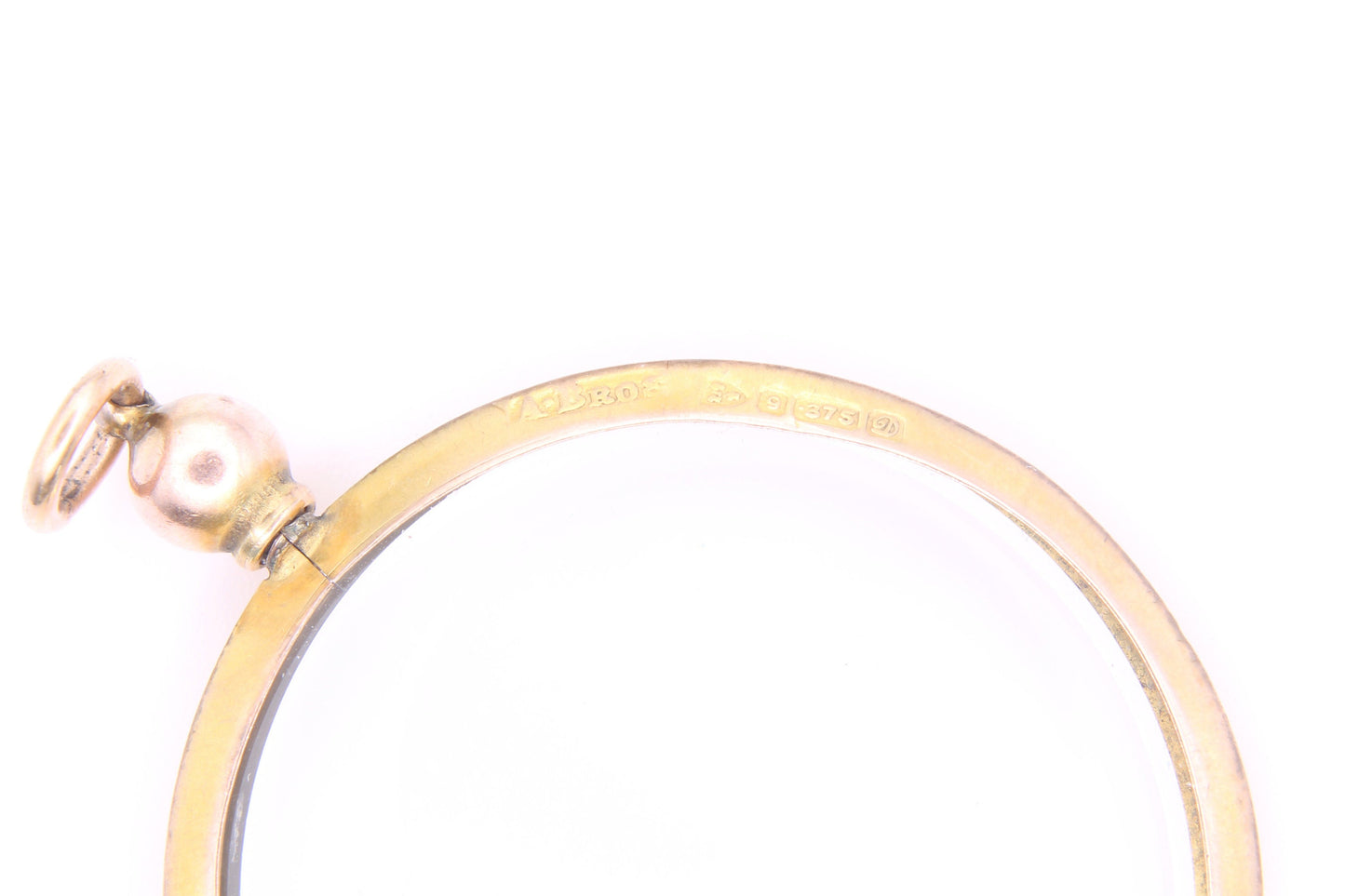 Antique Edwardian 9ct Gold Glass Pendant - 1904