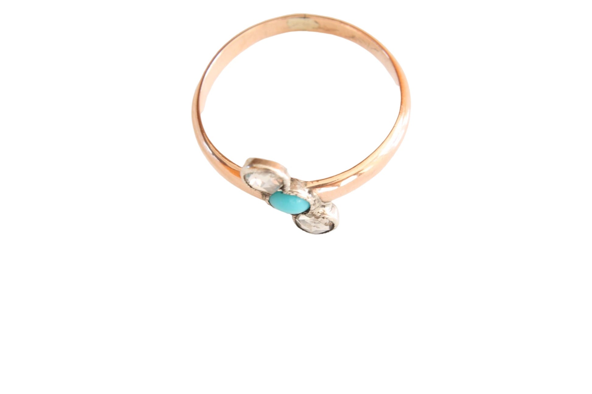 antique-victorian-9ct-gold-rose-cut-diamond-and-turquoise-ring